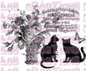 Chats corbeille de fleurs - A5