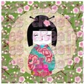 Kokeshi verte N°2 - A5